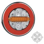 LED achterlicht zonder kentekenlicht | 12-36v | 5-PIN | V10C3-830B5-FT-113 LED BAJONET-V10C3-830B5