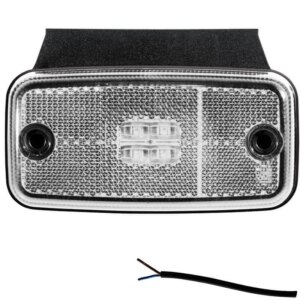 LED markeringslicht wit | 12-24v | 50cm. kabel | M10MV-650W-FT-019 B+K LED-M10MV-650W