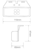 LED markeringslicht rood | 12-24v | 20cm. kabel | 1491RM-1491RM-1491RM-2