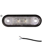 LED markeringslicht wit | 12-24v | 50cm. kabel | M10MV-200W-FT-015 B LED-M10MV-200W