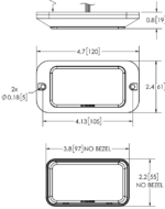 LED flitser | R65 | amber + wit (split) 8-LED | 12-24v | ED3789AC-ED3789AC-ED3789AC-2