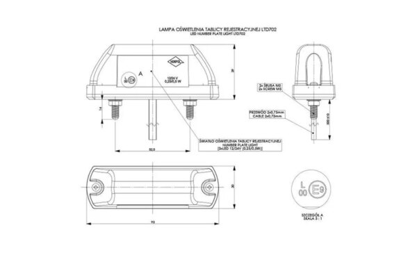 LED kentekenlamp 12-24v | MK-500-LTD 702-MK-500-2