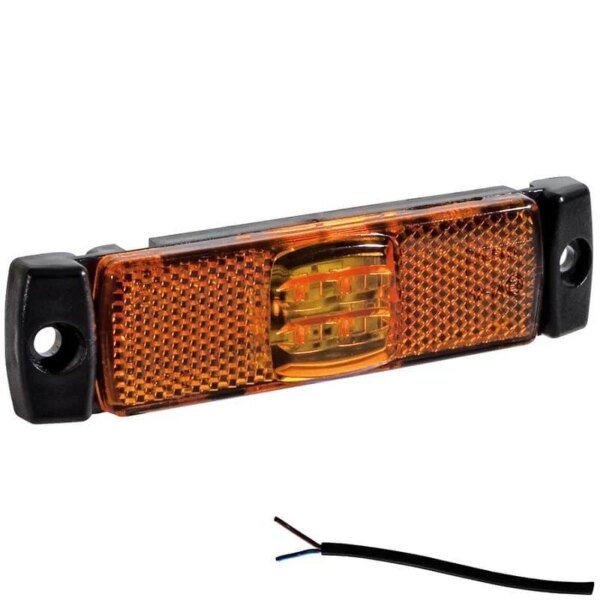 LED markeringslicht amber | 12-24v | 50cm. kabel | M10MV-100A-FT-017 Z LED-M10MV-100A