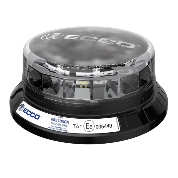 LED R65 Zwaailamp 12-24v Amber-transparant-CISPR-IP69K-3-Bouts | EB5102CA-EB5102CA-EB5102CA