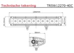 LED bar | 200 watt | 19200 lumen | 9-30v | 40cm. kabel | Deutsch connector | TRSW12270-40C--TRSW12270-40C-6
