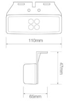 LED markeringslicht wit | 12-24v | 20cm. kabel | 1491WM-1491WM-1491WM-2