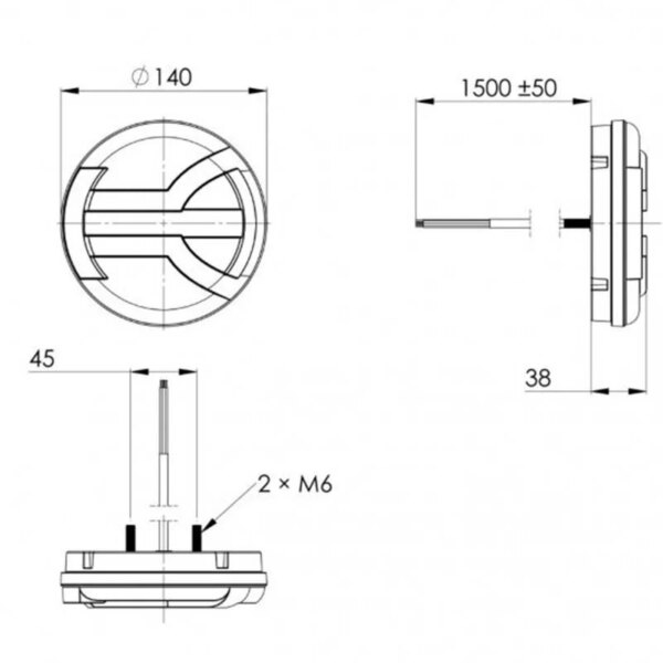 LED achterlicht met D-homologatie | 12-24v | 150cm. kabel | V14C4-141D-LZD 2343-V14C4-141D-5