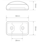 LED zij-knipperlichtlicht amber | 12-24v | 40cm. kabel | 58AME-58AME-58AME-3