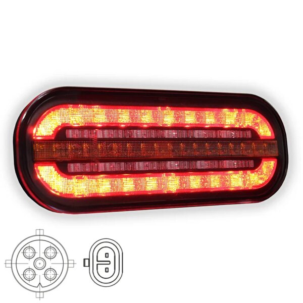 LED compact achterlicht met dynamisch knipperlicht | 12-24v | VC-320B5SS-FT-320 LED DI BAJONET + SS-VC-320B5SS