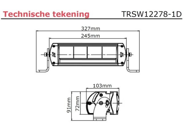 LED bar | 40 watt | 3520 lumen | 9-36v | 40cm. kabel | Deutsch connector | TRSW12278-1D--TRSW12278-1D-5