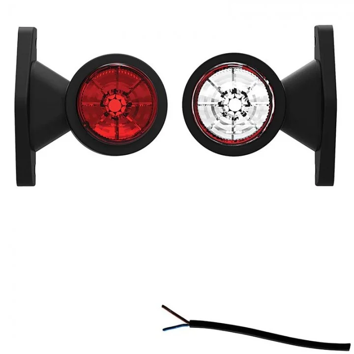 LED breedtelamp met korte steel | 12-24v | 20cm. kabel | M10BV-100RW-FT-009 A LED-M10BV-100RW