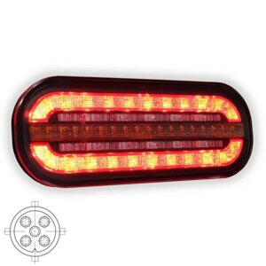 LED compact achterlicht met dynamisch knipperlicht | 12-24v | VC-320B5-FT-320 LED DI BAJONET-VC-320B5