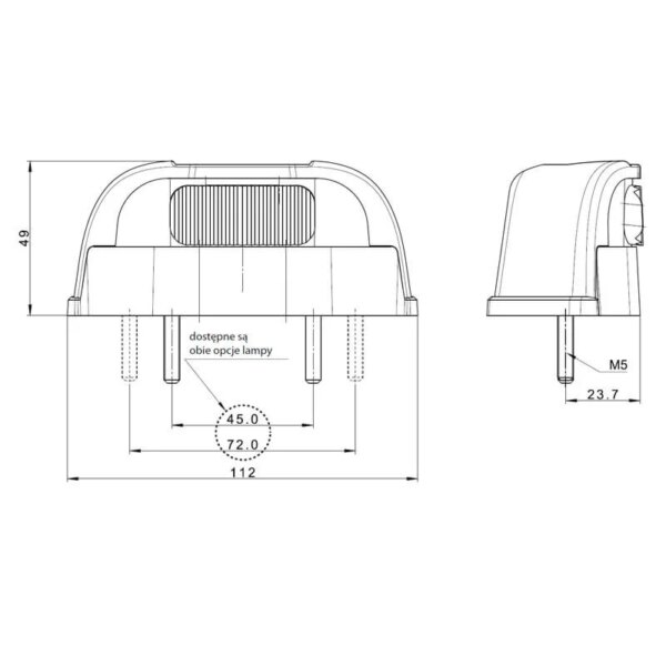 LED kentekenverlichting | 12-36v | volt 50cm. kabel | MK-1600-FT-260 LED-MK-1600-3