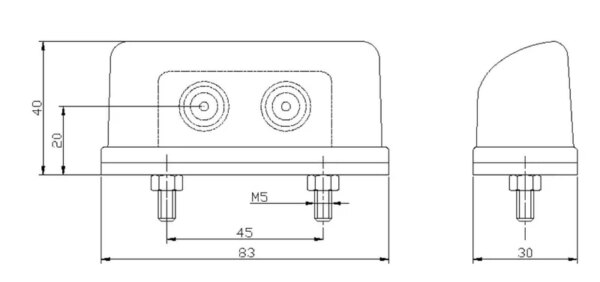 LED kentekenverlichting | 12-36v | M10KV-300R-FT-016/A LED-M10KV-300R-2