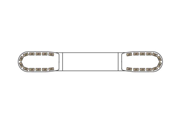 LED flitsbalk amber | 13 serie | ECE-R65 amber | transparant | 1250mm | 24 LED's | 13-00006-E-13-00006-E-13-00006-E-2