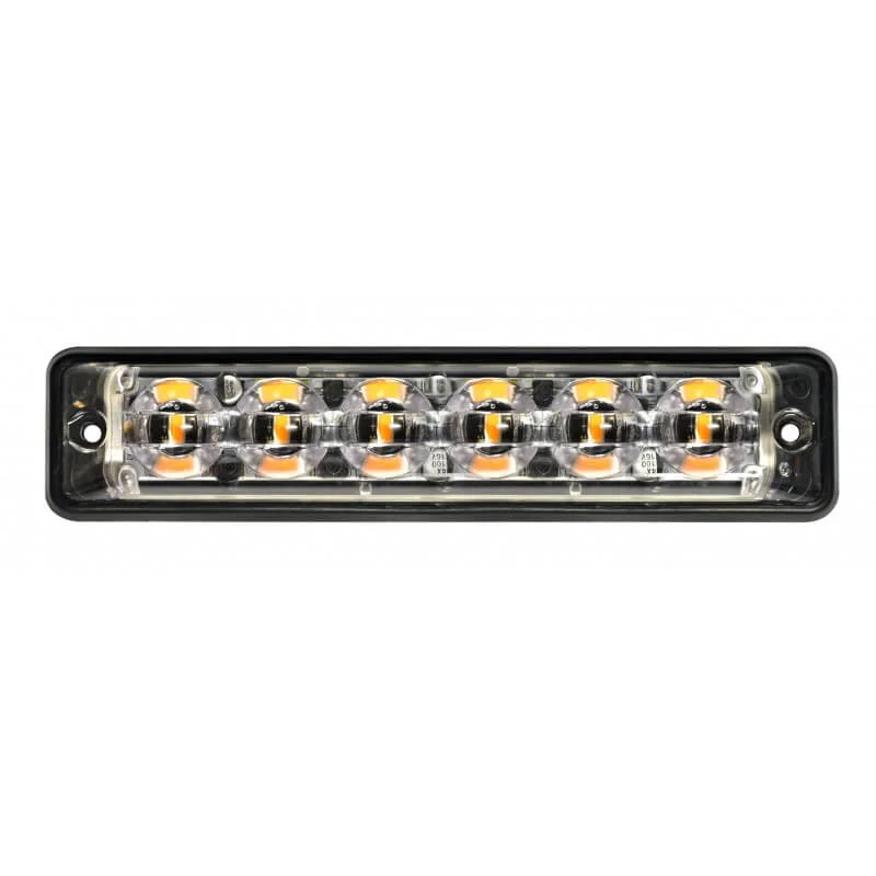 LED flitser 6 LED's | R65 | ultra platte slimline | amber | 10-30v | S11F6002--S11F6002
