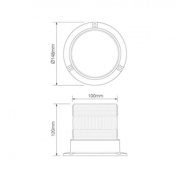 LED flits zwaailamp amber | 10-30v | R10 | EQPR10ABM-EQPR10ABM-EQPR10ABM-2