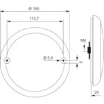 LED Slimline hamburger mistlicht | 12-24v | 150cm. kabel | VM-140--VM-140-5
