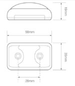 LED markeringslicht wit | 12-24v | 40cm. kabel | 58WME-58WME-58WME-2