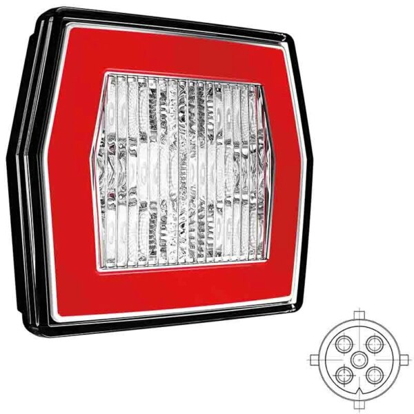 LED achteruitrijlicht met achterlicht | 12-24v | 5-PIN aansluiting | V10C2-770B5-FT-124 LED BAJONET-V10C2-770B5-2