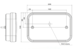 Rechts | LED achterlicht met achteruitrijlicht & kentekenverlichting | 12v | 100cm. kabel | VC-2732-FT-270 P TB LED COF-VC-2732-9