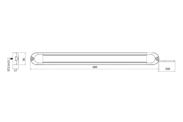 LED interieurverlichting 68cm - 12-24v - touch - 50cm kabel | BT-2068--BT-2068-2