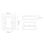 LED achteruitrijlamp met zwarte rand | 12-24v | 40cm. kabel | 100WME-100WME-100WME-4