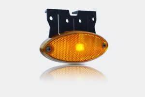 LED markeringslicht ovaal amber met steun | 12-24v | 0.75mm.2 connector | MV-5860A--MV-5860A