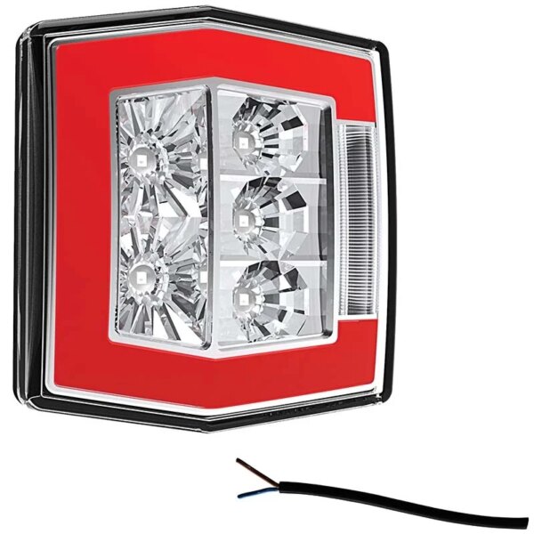 LED compact achterlicht met kentekenverlichting | 12-36v | 100cm. kabel | V10C4-730-FT-120 T LED-V10C4-730