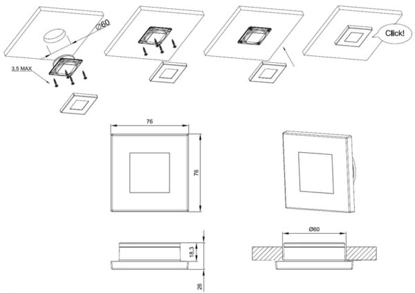 LED interieurverlichting wit | 12-24v | Warm wit licht | I10VW-100W-FT-047 B LED-I10VW-100W-2
