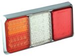 LED achterlicht met chromen rand | 12-24v | 40cm. kabel | 100CSTIWFMLE