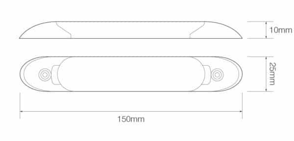 LED interieurverlichting | excl. schakelaar | 15cm. | wit | 24v. | koud wit licht | 1031-24 - Afbeelding 2