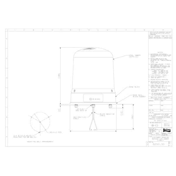 LED zwaailamp amber | 12-24v | 1 bouts | B200 serie | R65 | B200.00.LDV - Afbeelding 2