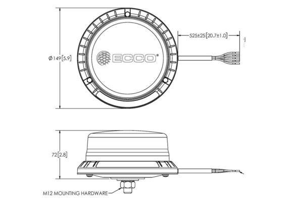 LED R65 Zwaailamp 12-24v Amber-transparant-CISPR-IP69K-1-Bouts
  | EB5101CA - Afbeelding 2