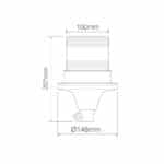 R65 LED flits-zwaailamp 10 - 30v met PC Flexi-DIN-voet - Afbeelding 2