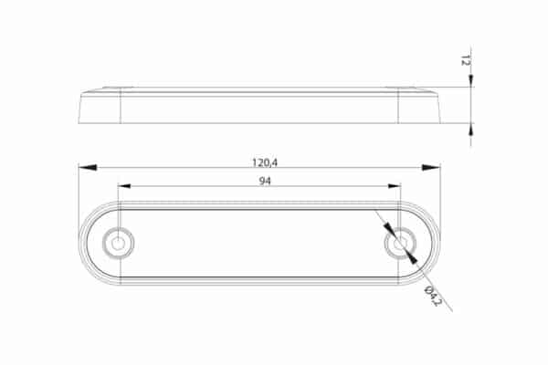 LED decoratielicht inbouw-lang blauw 12-24v 0,15m. kabel | MV-2400LB - Afbeelding 5