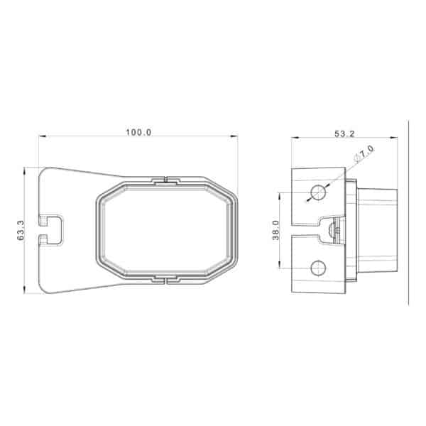 LED markeringslicht wit | 12-24v | 50cm. kabel | MV-2760W - Afbeelding 3