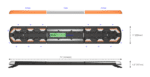 LED flitsbalk amber | 12 serie | ECE-R65 amber | transparant wit midden | 1828mm | 12-30994-E - Afbeelding 3
