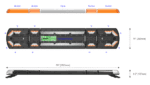LED flitsbalk amber | 12 serie | ECE-R65 amber | transparant wit midden | 1524mm | 12-30992-E - Afbeelding 2