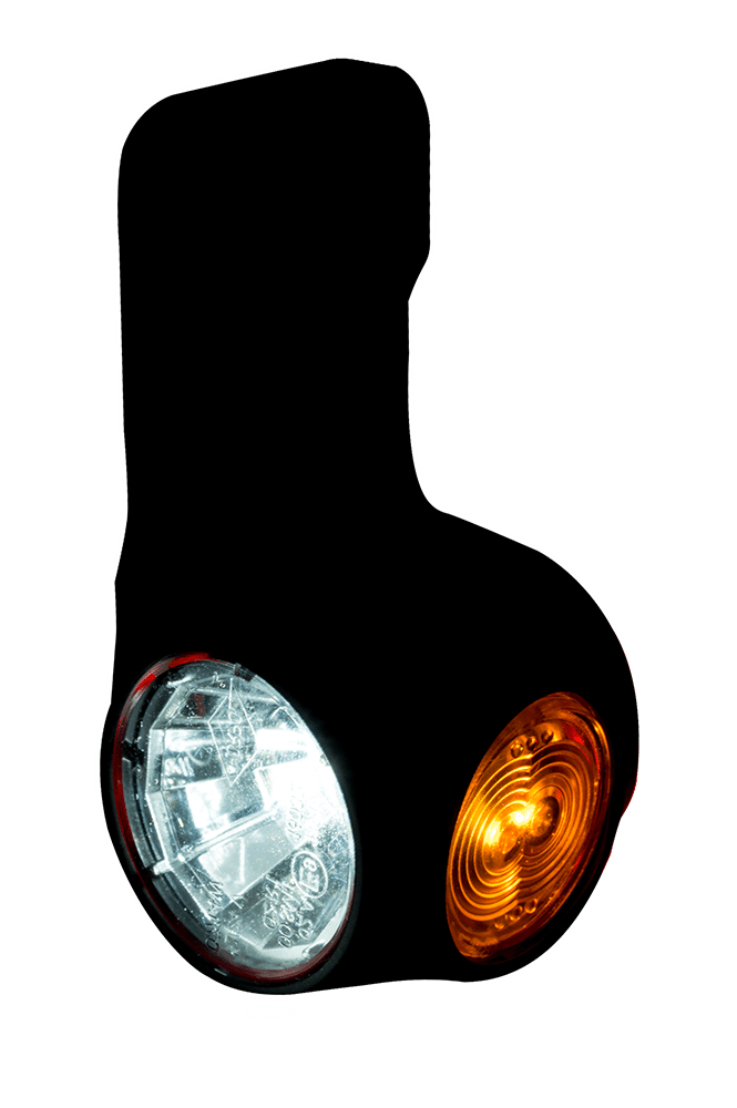 dsc_6046-11 LED dark breedtelamp links rood-wit-amber 12-24v 60cm kabel - Afbeelding 1