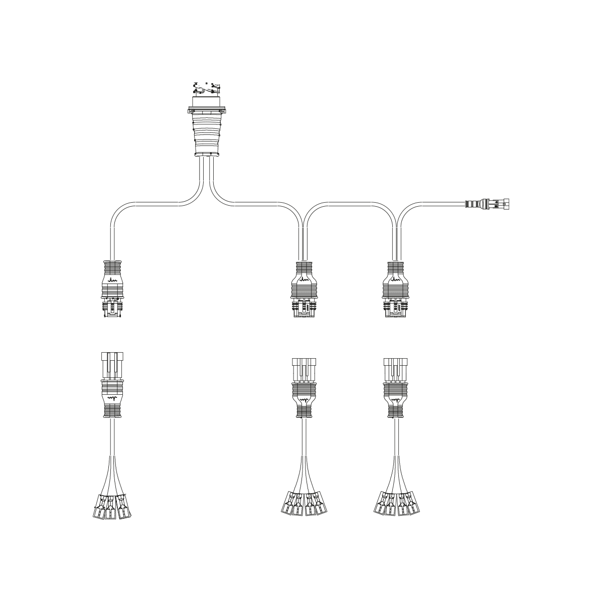 KS1-5100 Y-kabel tbv 3 achterlichten (schuifconn.) incl. zijkabel - Afbeelding 1