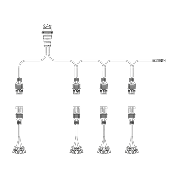 Y-kabel tbv 4 achterlichten (schuifconn.) incl. zijkabel - Afbeelding 1