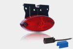 LED markeringslicht ovaal rood met steun | 12-24v | 0,75mm². connector | MV-5860R