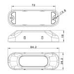 R65 LED Flitser 3 LED's Amber 10 - 30V - Afbeelding 5