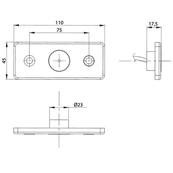 LED markeringslicht wit | 12-24v | 50cm. kabel | MV-5650W - Afbeelding 3