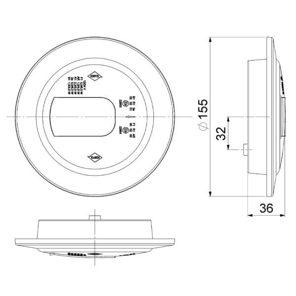 LED mist-achteruitrijlicht rechts 120mm inbouw 12-24v 1,5m. | VC-2932 - Afbeelding 5