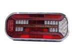Links | LED achterlicht rechthoek reflector & kentekenverlichting | 12-24v | 100cm. kabel | VC-3011