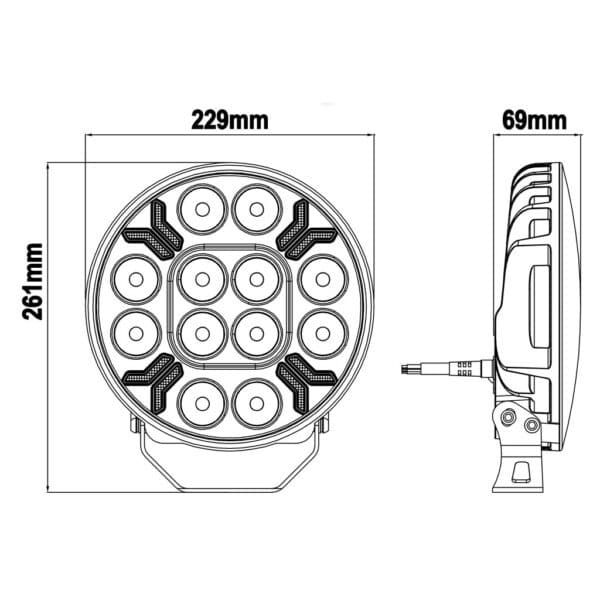 LED Ypsilon 12LED amber-wit met flitser 8000lm - 3m kabel | WD-12080.1 - Afbeelding 12