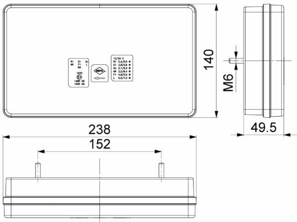 LED neon achterlicht links 12-24v 8-PIN's | VC-5101B8 - Afbeelding 8