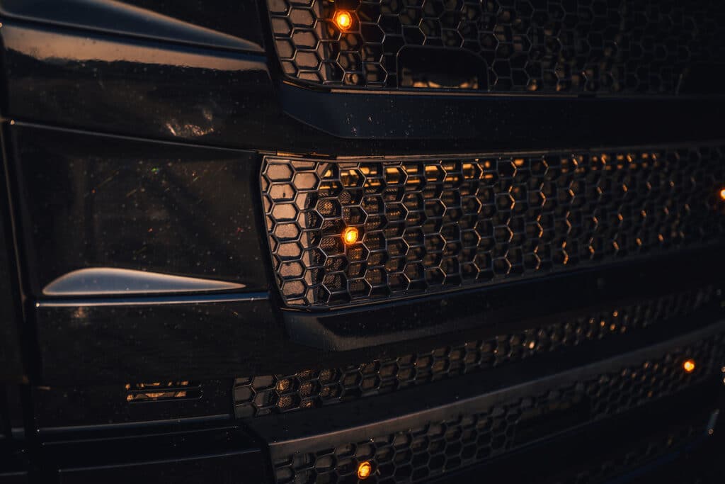 Led flitsers in grill